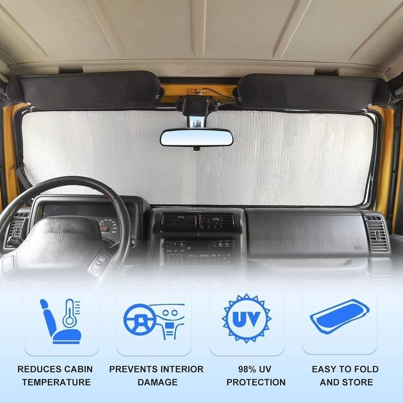 Windshield Sunshade Sun Shade Visor Mat for Jeep Wrangler TJ JK JKU Rubicon Sahara X Sport 1996-2018