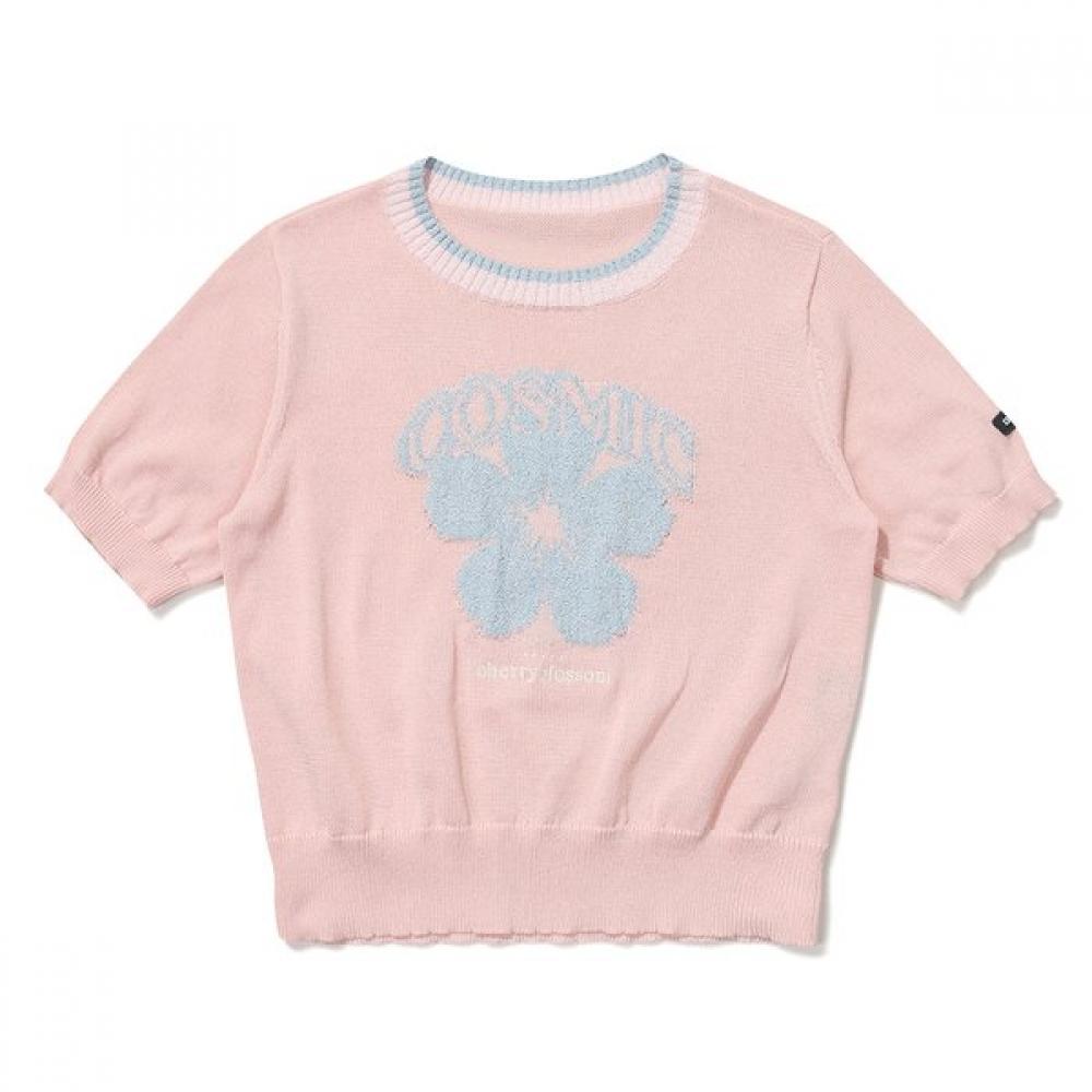 Bbc Earth Woman Short Sleeve Sweater  Light Pink 090