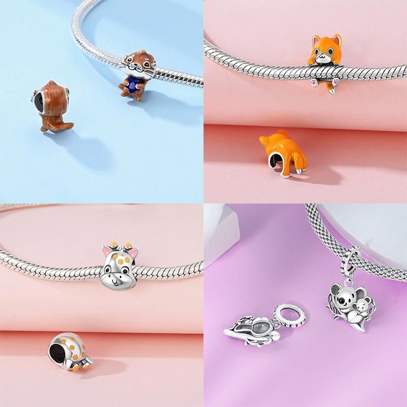 Anniversary Charms Copper Cute Animal Beads Pendant Fit Bracelet Necklace Accessories Bead Jewelry Making Fine Jewelry Gift