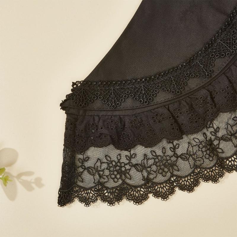 French Design Double Layer Detachable Collar for Women Girl Elegant Ruffle Lace Collar Neckpiece For Clothes Enhancement
