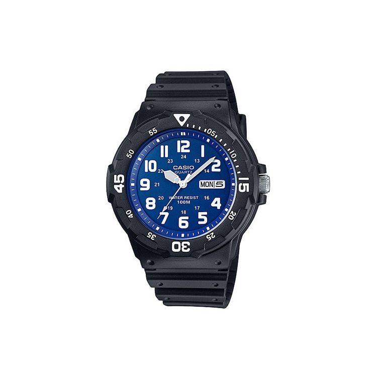 Casio Diver Look Series Waterproof Quartz Watch Resin Strap Men watches Blue MRW-200H-2B2 Regular Watch Box,Blue Black Watch Dial