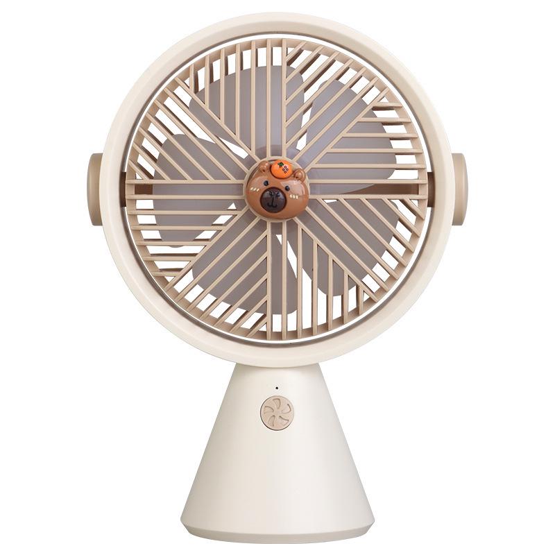 Cartoon Handheld Mini USB Rechargeable Fan - Student Desktop/Office Desk Fan