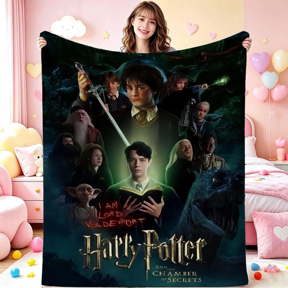 Gryffindor House Flannel Printed Blanket Comfortable Skinfriendly Throw Blanket For Bedroom Sofa Nap Home Decor Great Holiday Gift