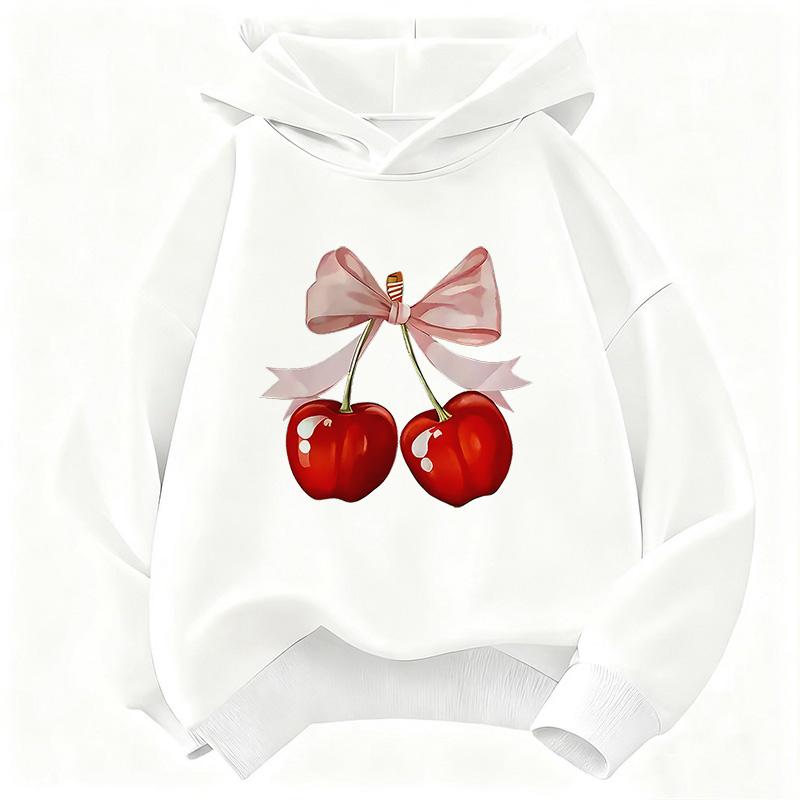 Fashion Y2k Cherry Design Graphic Hoodie Kids Children's Sweatshirt Hoody for Boys Girls Autumn Winter Casual Hoodies