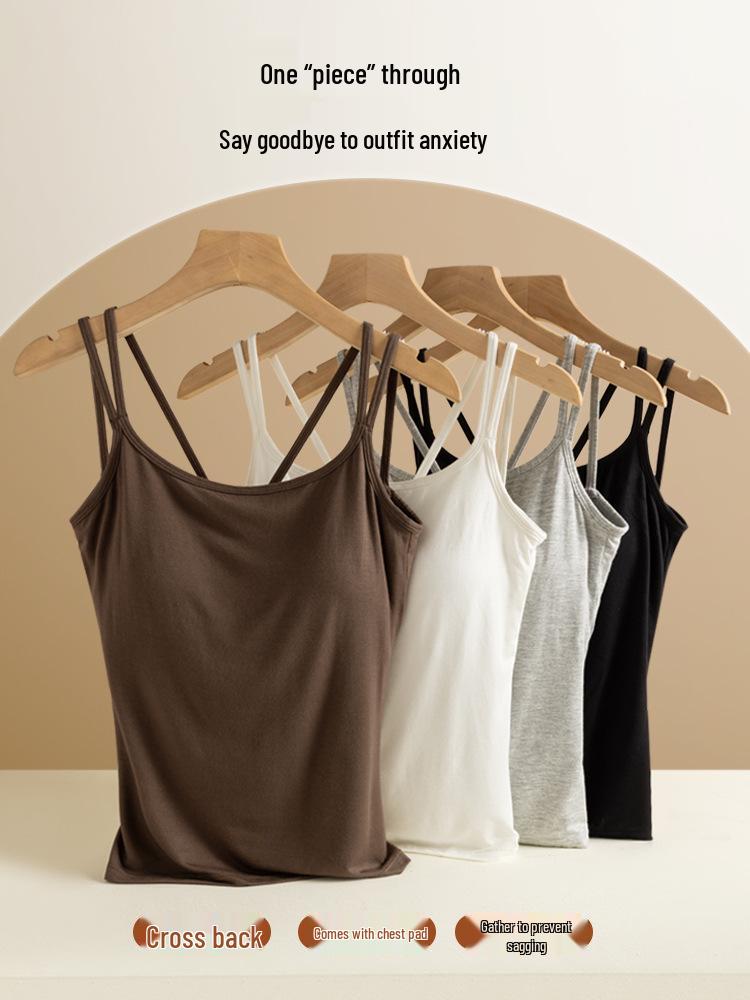 Damski Seksowny Top Kamizelka Plus Size z Wkładkami na Biust - Wszechstronna Bielizna Wewnętrzna i Odzież Wierzchnia