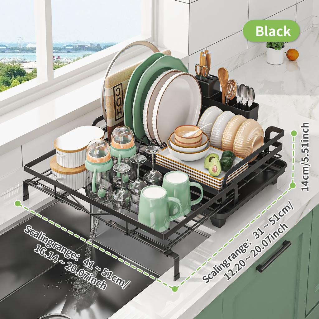 Flat Iron Rim Telescopic Dish Rack
