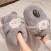 Fashion Women Home Floor Fluffy Slippers Winter Warm Shoes Cute Cartoon Animals Soft Faux Fur Couples Indoor House Bedroom Cotton Shoes