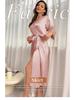 Danny Lin Faux Silk Long Sleeve Nightgown & Tie Bathrobe for Women - Fashionable, Sexy, Casual Homewear