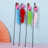 Cats Teaser Toy Interactive Feather Teasing Wand Toy with Bell Fluffy Plush Ball for Indoor Kittens for Play for Chas
