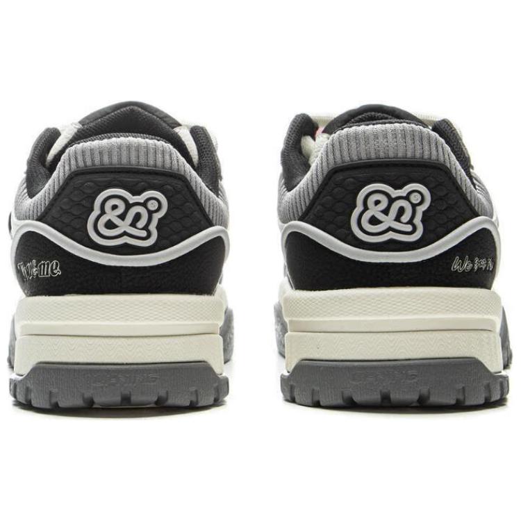 LOL x Li Ning Slip Resistant, Abrasion Resistant, Lightweight Low top Skateboard Shoes Women's Black White AGCV060-6