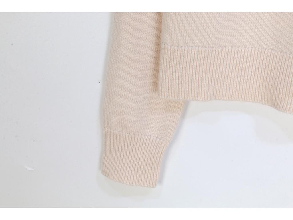 S Family French Chic Long Sleeve Knit Top: Minimalist Spring/Autumn Round Neck Shirt