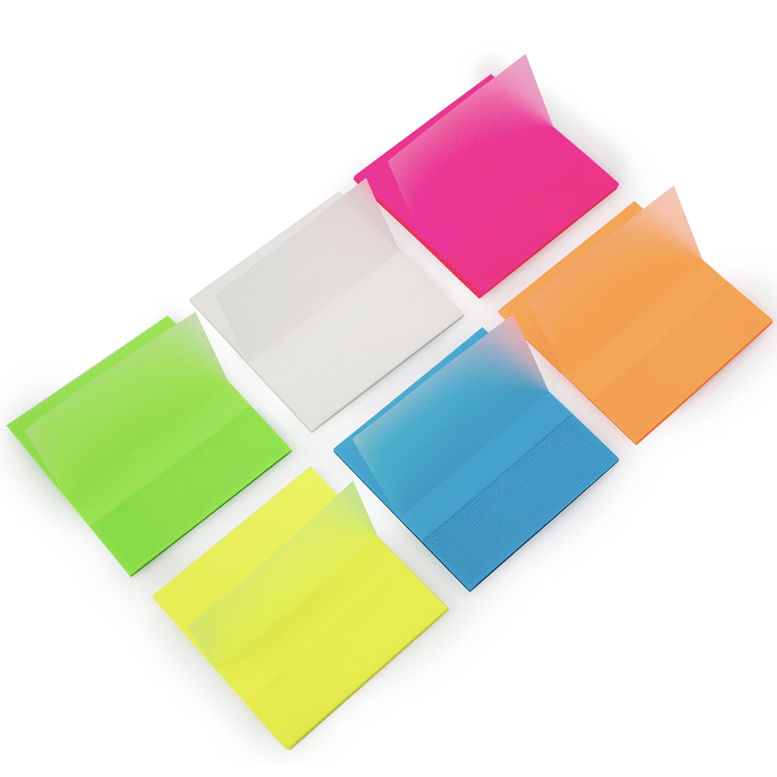 

YUBX Transparent Sticky 6 50 Sheets x 6 Stylish Macaron for Document Annotations Notes, Colors, Booklets, Colors, Writable, Semi-Transparent,