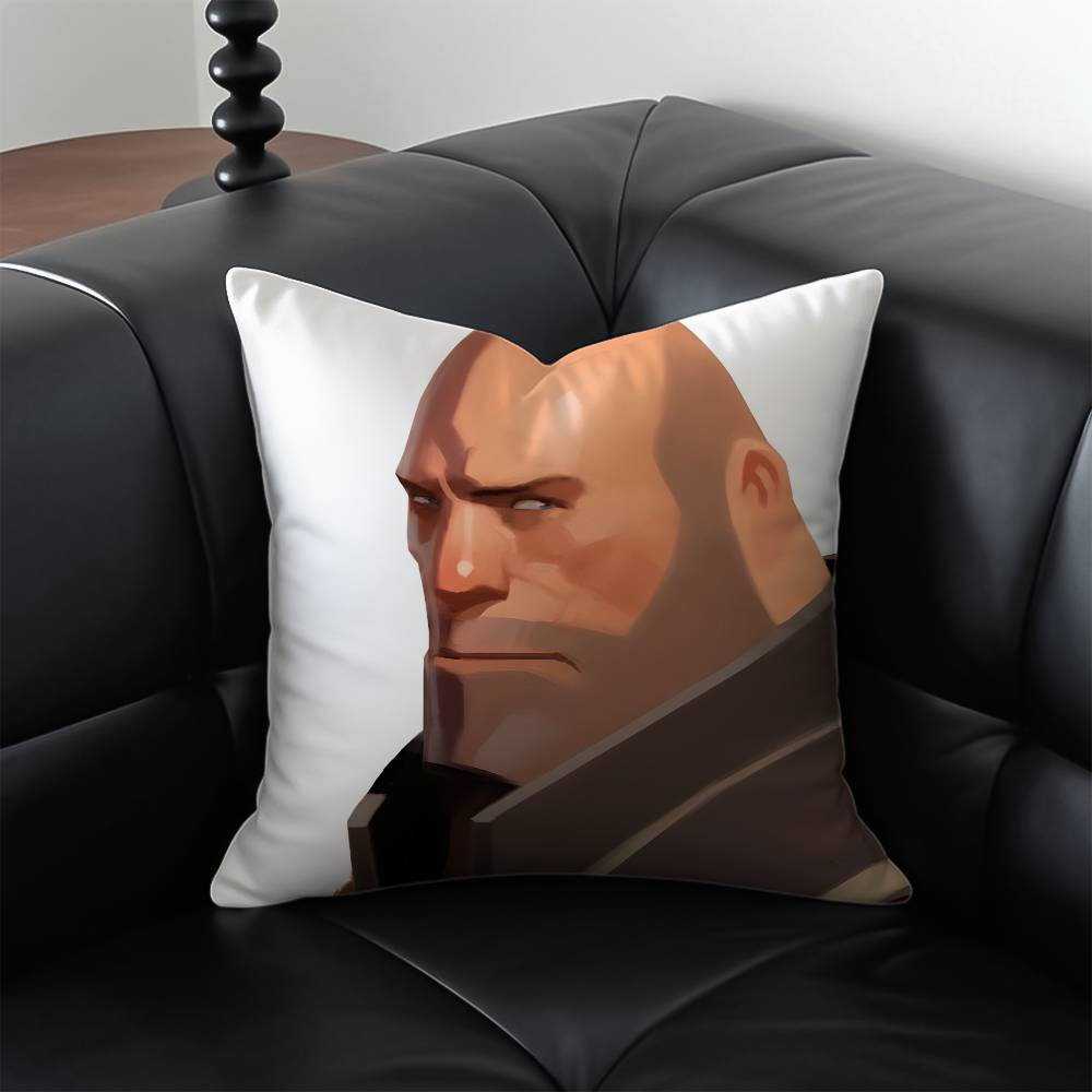 

Buff Team FFortress 2 TF2 Pillow Case Antidustmite Pillowcase Invisible zipper silky short plush Sofa cushion cover 30X30cm