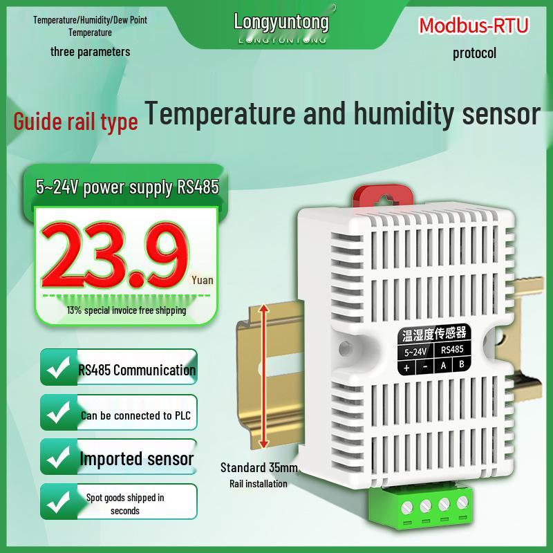RS485 Temperature & Humidity Sensor Monitor with Modbus-RTU Protocol
