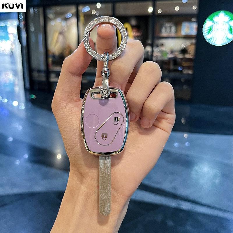 2 3 Buttons Tpu Car Key Case Cover For Honda Accord Civic Crv Cr-V Pilot Insight Ridgeline Protected Holder Keychain Accessories