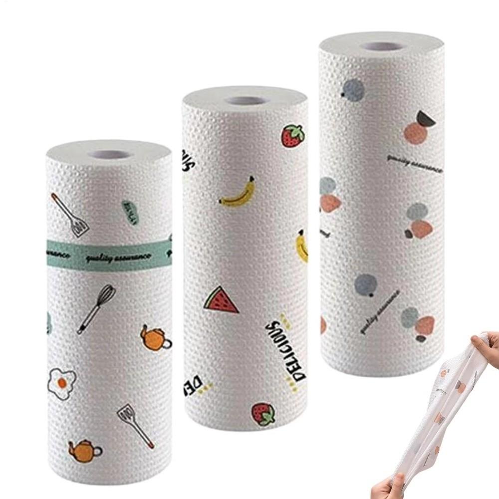 1Roll/30/50/100Sheets Thickened Dish Cleaning Cloth Disposable Lazy Cleaning Rags Home Cleaning