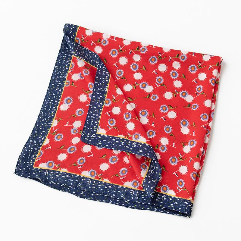 

Весенний маленький цветочный 70 маленький квадратный шарф женский высококачественный шарф модный принт для поездок на работу имитация шелкового шарфа 70cm*70cm