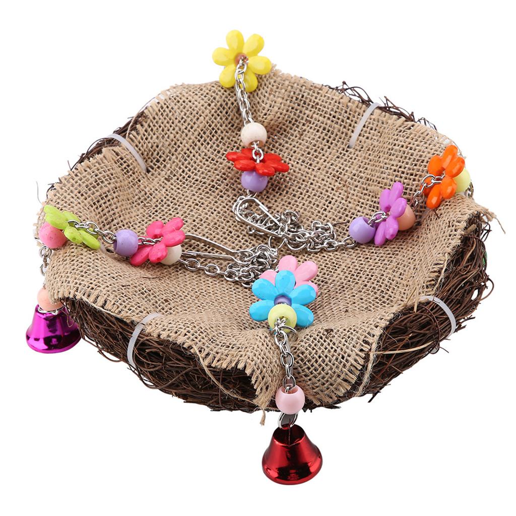 Rattan   Bird  ing   Toy with  s Bird Swing Standing Perch Toy Cage Hammock(S)