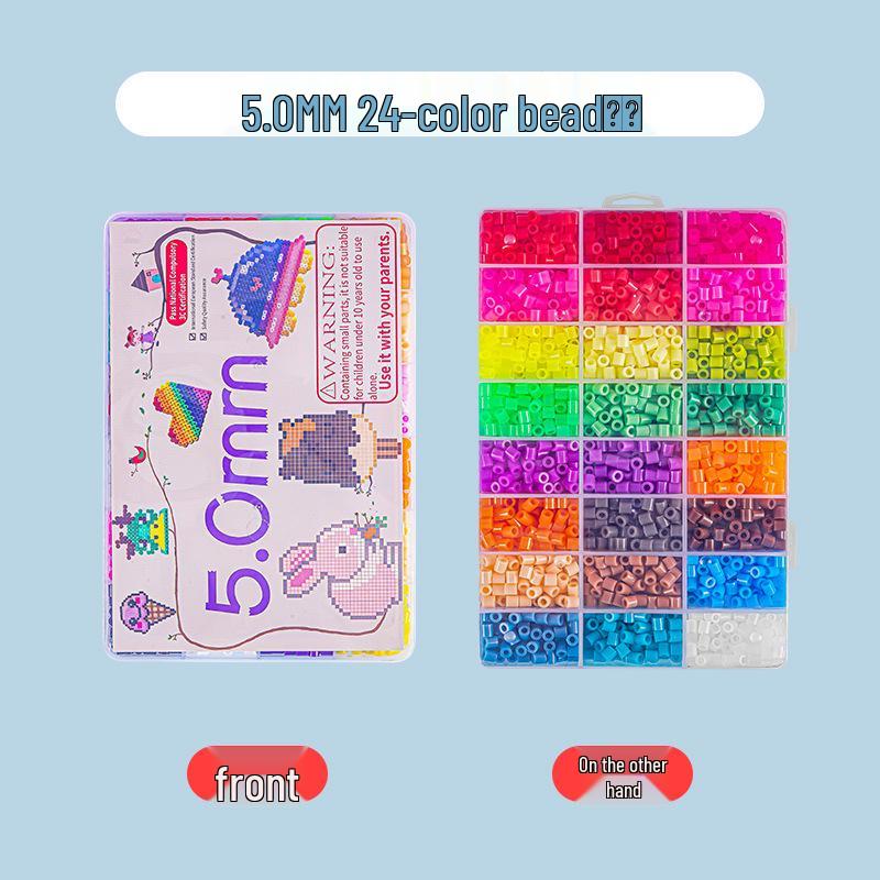 72-Color 2.6mm & 48-Color 5mm Fuse Beads Refill Set for DIY Handmade Educational Projects