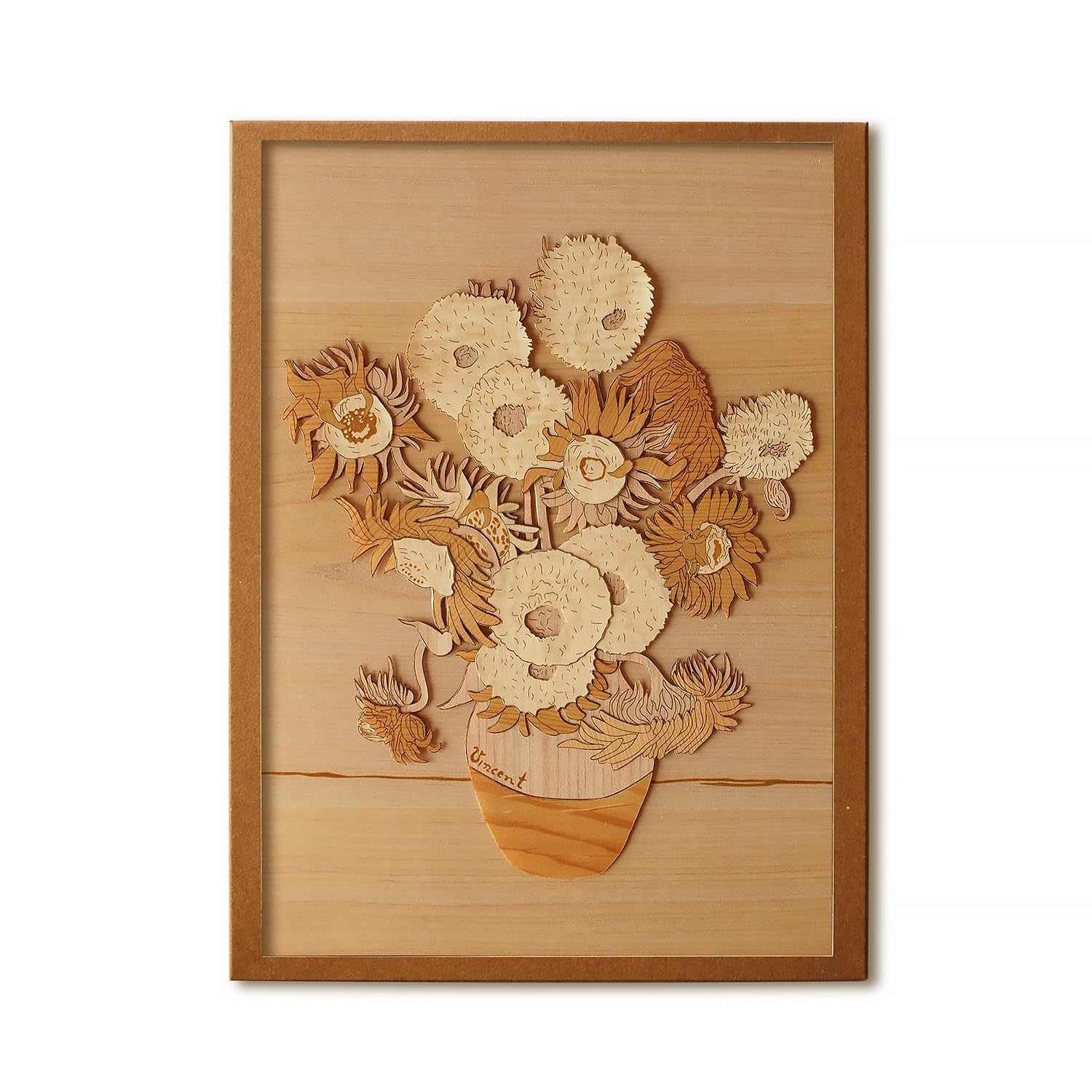 

KINOWA Woodcut Painting Original Handmade Van Gogh Made in Japan Sunflowers Kit, Masterpiece,
