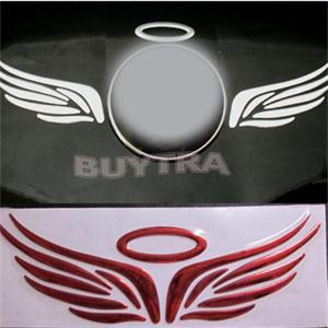 1PC 3D Angel Fairy Wings Auto Car Sticker Car Decoration Emblem Badge Decal Car Logo Decor Sticker Gold Silver Red Optional