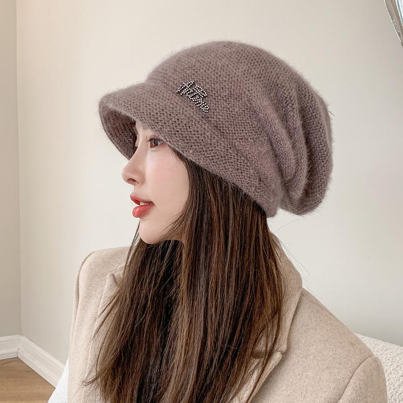 Fashion Winter Hat Real Rabbit Fur Winter Knitted Hats For Women Winter Warm Beanie Hats Women Solid Adult Cover Head Cap