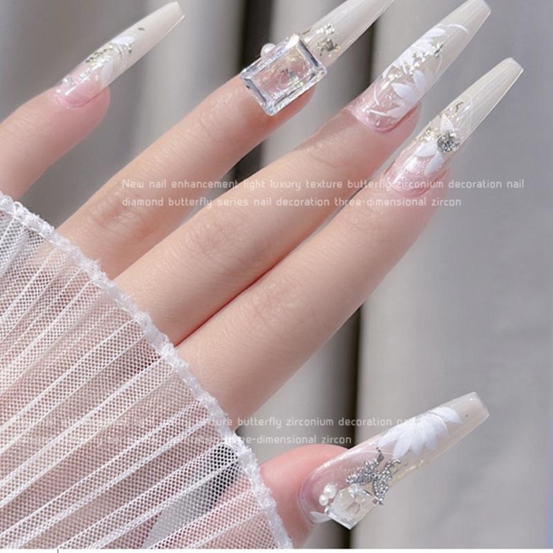 5Pcs Pointed Bottom Nail Rhinestones Mini Diamond Nail Charms 3D Crystal Gems Jewelry DIY Manicures Nail Decoration