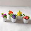 5pcs Mini Flower Pot Decorations Dollhouses Vibrant Artificial Flowers Home Decor Car Mini Flower Pots Holiday Gifts Party Favor