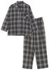 Kaitak Family POLO BCS Long Sleeve Viyella Pajama Check Gray and Sizes M and L Men's Shirt, 100% Cotton, Pattern, Navy, Spring/Autumn, (M, Gray)