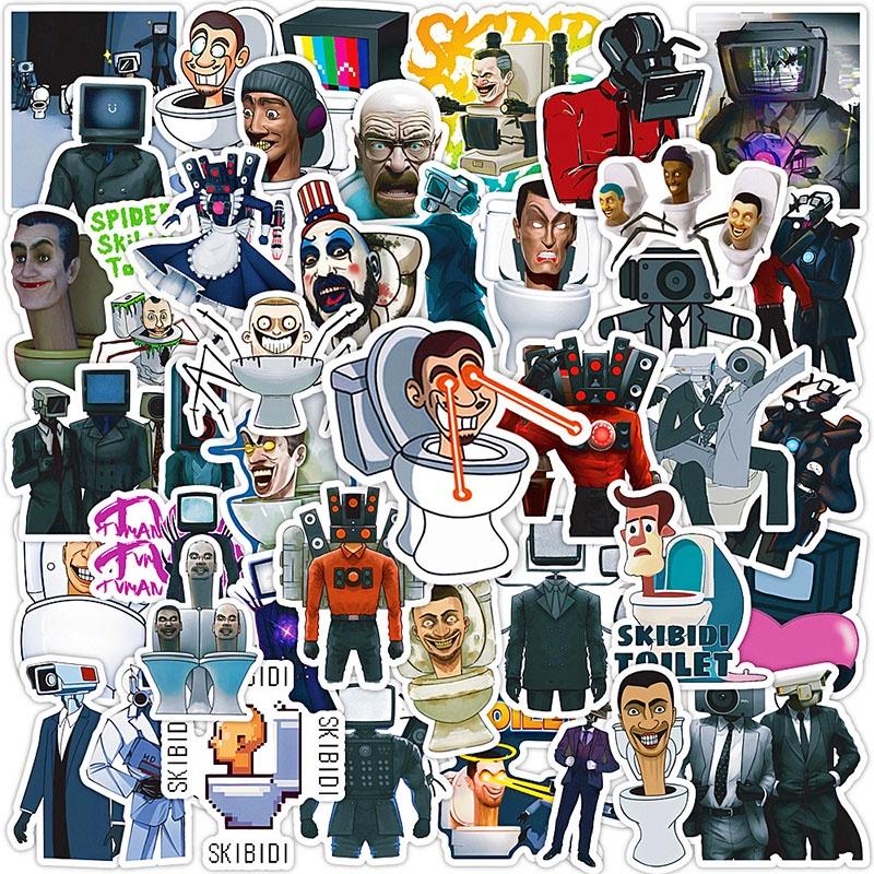 Skibidi 50pcs Toilet Cartoon Sticker Game Waterproof Decoration Gift Childern
