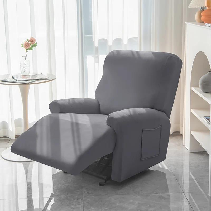 123 Seater Soft Recliner Sofa Cover Solid Color Simple Single Sofa Slipcover Relax Couch Armchair Protector Case Removable 4190₽