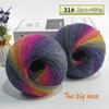 400 Grams of Colorful Gradient Rainbow Long-dyed Pure Wool Yarn Skeins, 2 Large Skeins, Hand-woven Crochet Yarn, 2Skeins/pack