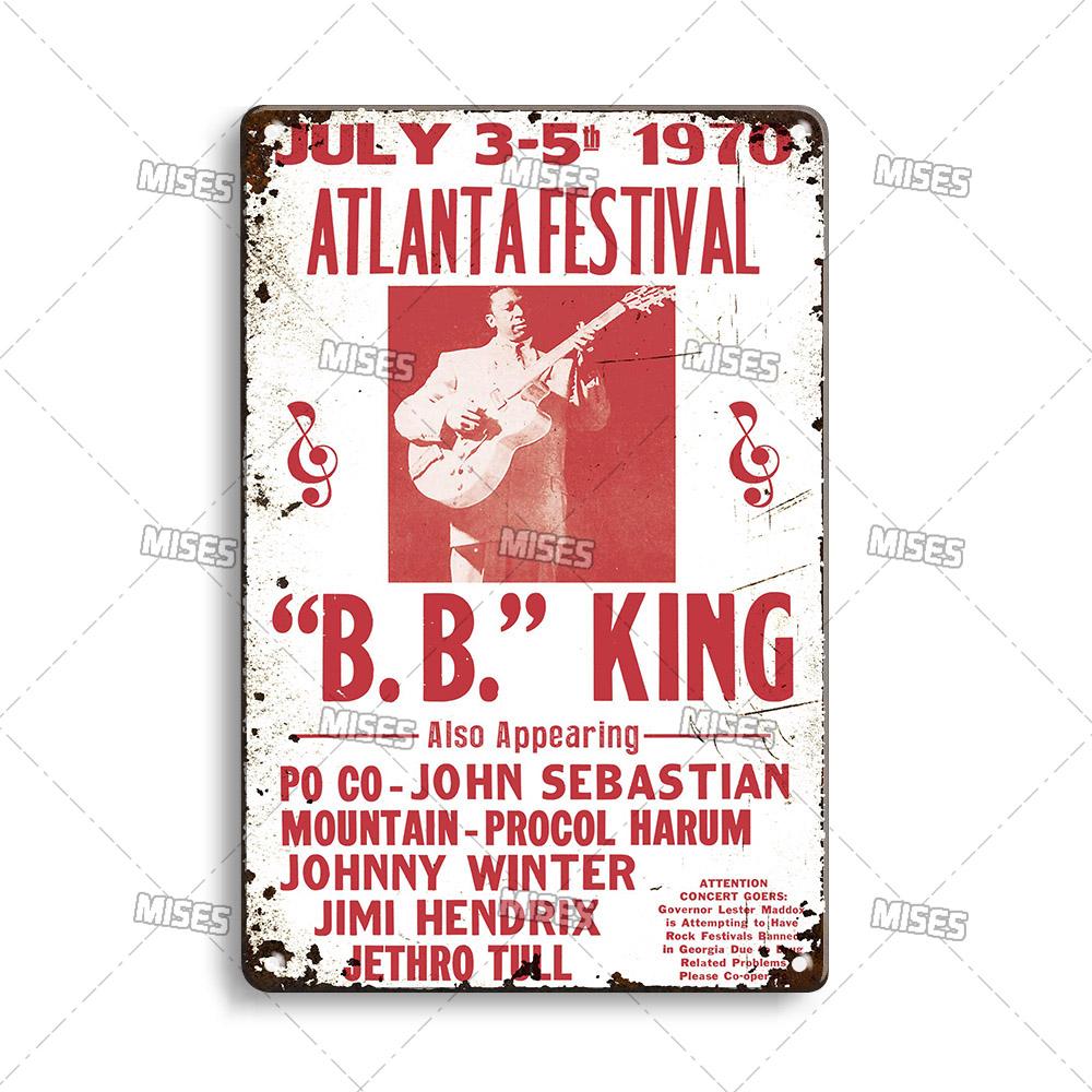 DORA Tin Sign MISES KING OF THE BLUES BB King Metal Poster Classic Metal Sign Wall Plate Home Garden Cafe Industrial Decor Old Metal Plaque