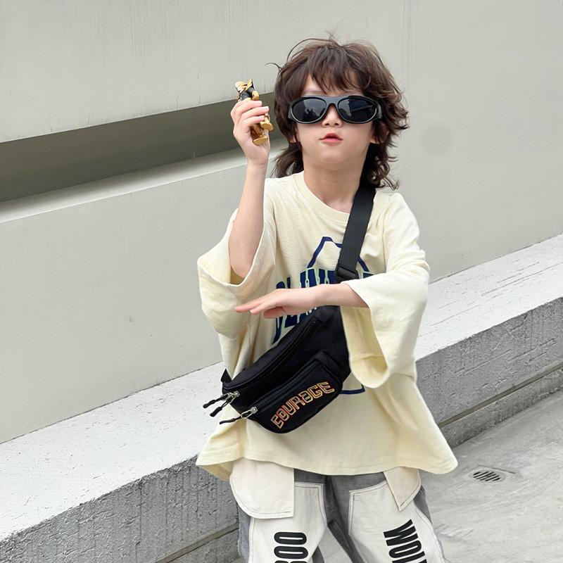 Trendy Boys Mini Crossbody Bag For Kids With Stylish Embroidered Letters Cotton Lining