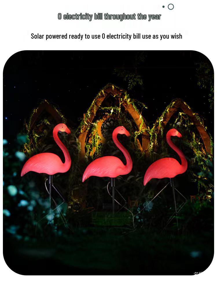 Solar Flamingo Ground Stake Light for Garden and Outdoor Decor