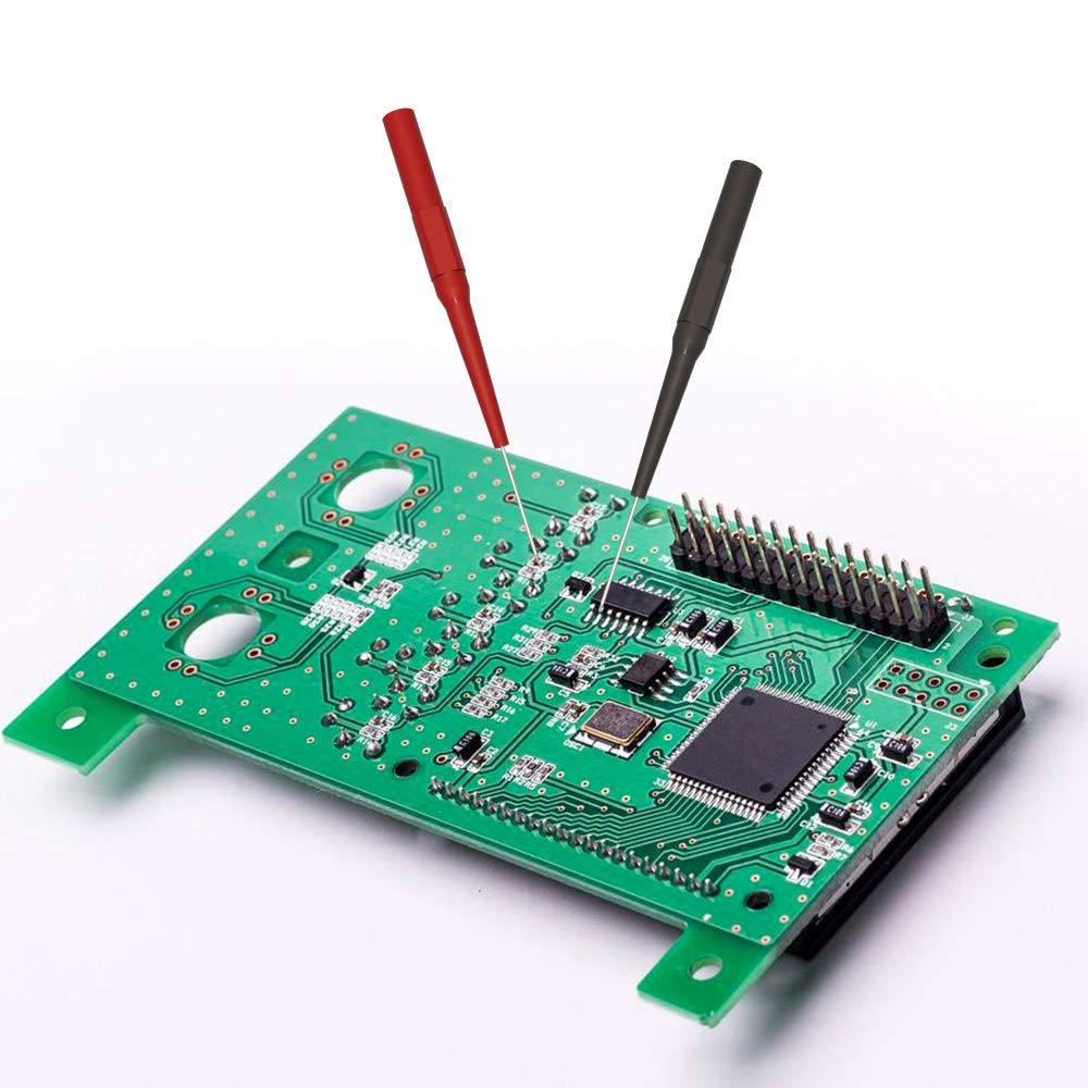 Cleqee Test Probe Insulation Piercing Test 4mm Banana Jack Back Small IC Multimeter Piercing Multimeter Test Automotive Insulation Needles 15-Pack