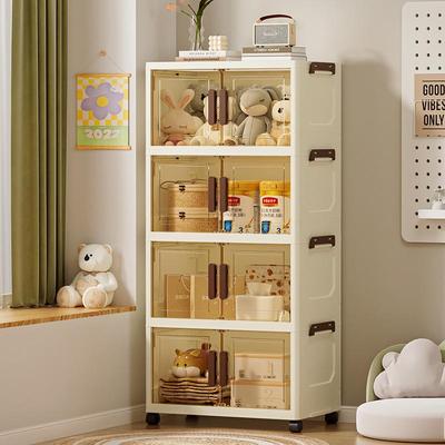Foldable Multi-layer Storage Cabinet: No-Install Wardrobe for Living Room, Toys, Snacks
