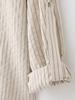 Spring 2025 Women's European & American Style Striped Short Sleeve Shirt with Casual Long Pants