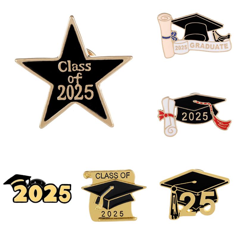 10 ks 2025 Nová školní sezóna promoce Smaltované brože Kreativní květina Maturitní klobouk Odznáček na klopu Dárky pro studenty a přátele