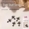 Dark Skull Retro Chrome Heart Scarlet Cross Nail Rhinestone Embellishments - 5 Pcs