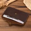 Carteira Longa Masculina, Bolsa Envelope Couro Cavalo Louco Retrô, Bolsa para Celular, Couro Genuíno, Carteira Simples, Ultrafina.
