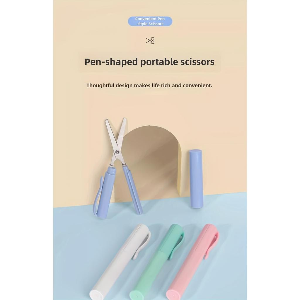Portable Scissors, Convenient for Travel, Easy To Store, Durable and Damage Resistant, Suitable for Office, School, Travel, and Daily Household Use.