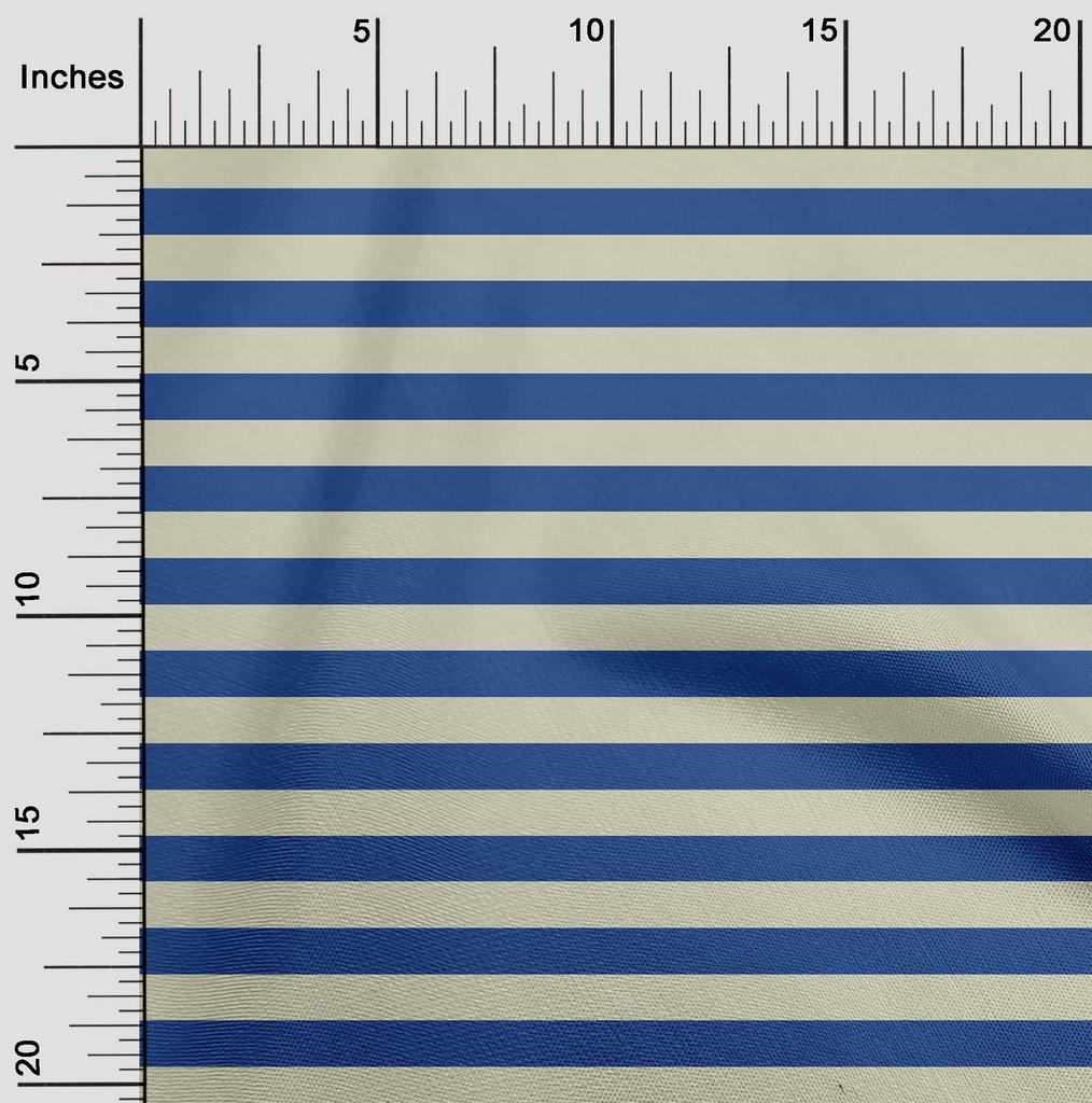 oneOone Cotton Flex Blue Fabric Stripes Quilting Supplies Print Sewing Fabric By The Yard 40 Inch
