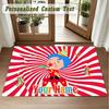 Crystal Velvet Square Rug Custom NameEl Payaso Plim Plim Pattern Non Slip Home Floor Decor Rug