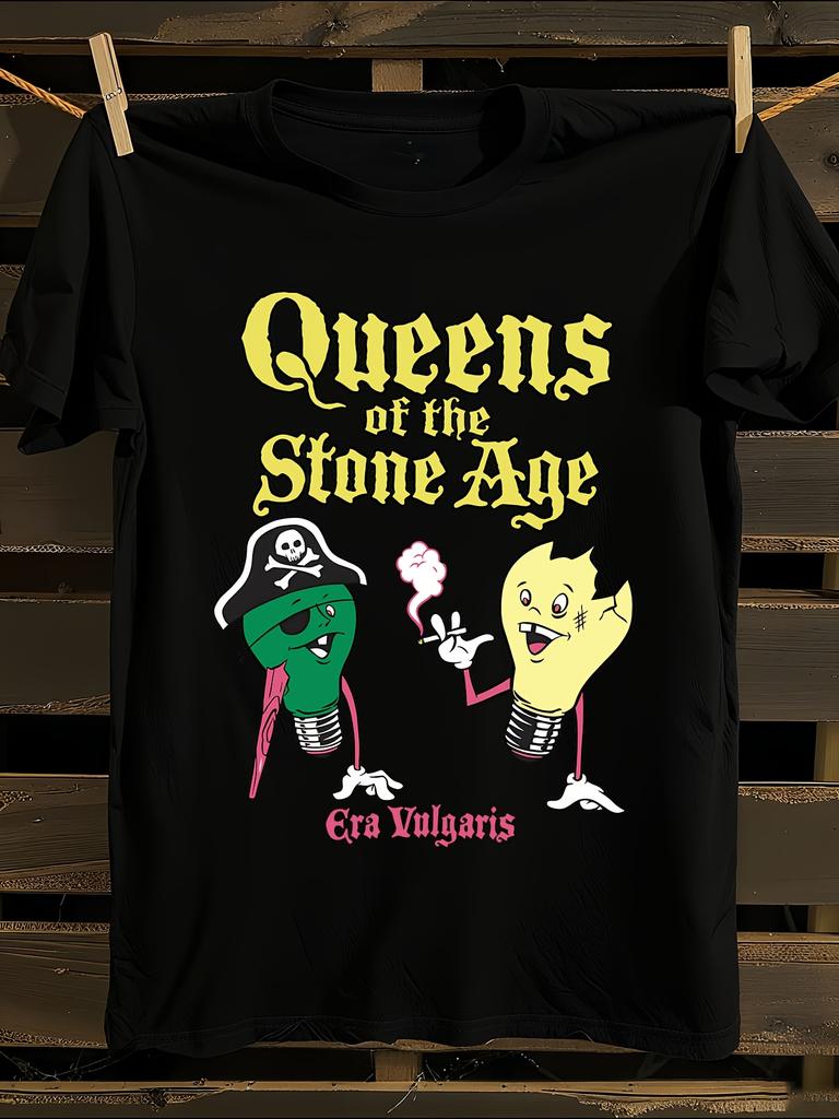QUEENS of the STONAGE 2007 Vintage Graphic T-Shirt Mens Tshirt Womens Tshirts with Letters Print Short Sleeves T-Shirt Casual Street Tee Shirt Top