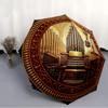 Golden Organ Symphony Pattern Umbrella, Portable and Foldable Design, 8 Ribs, a Casual Accessory for Halloween, Christmas, and Birthday Gifts.