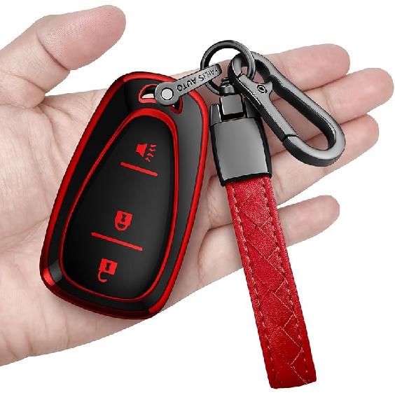 Sindeda For Chevrolet Key Fob Cover With Keychain Soft Full Protection Key Shell Key Case Compatible With 2016-2025 Chevy Equinox Malibu Spark Cruze