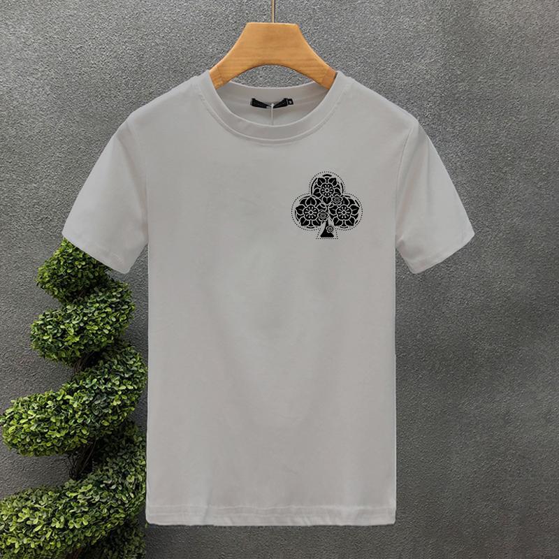 Luxury Brand Poker 100% Cotton High Quality Printing Couple Tees Summer Harajuku For Men/Women Short Sleeve T-shirt Asian Size