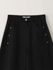 Piiipi Convertible Studded Wide/Curved Denim Pants_Black