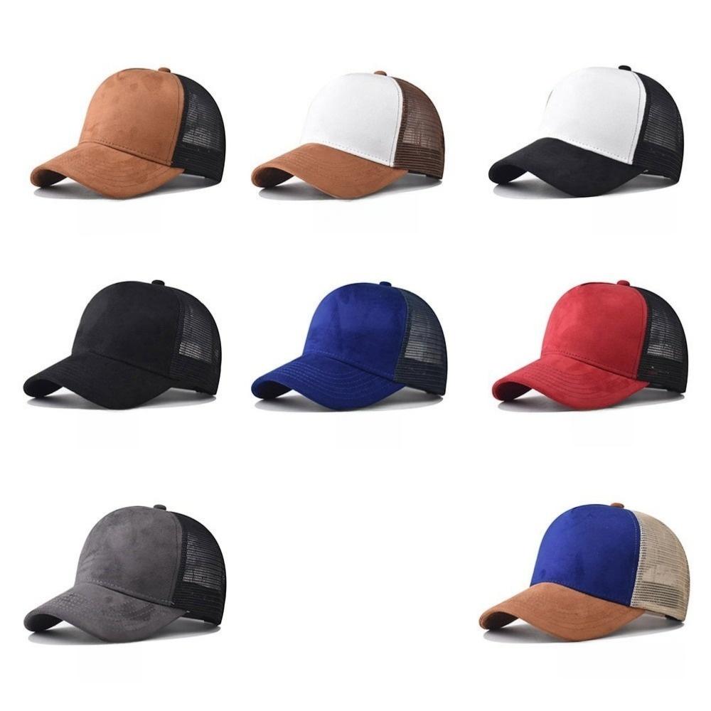 Suede Men Baseball Hat Adjustable Women Sunshade Hat Lightweight Mesh Peaked Cap  Sun Visor